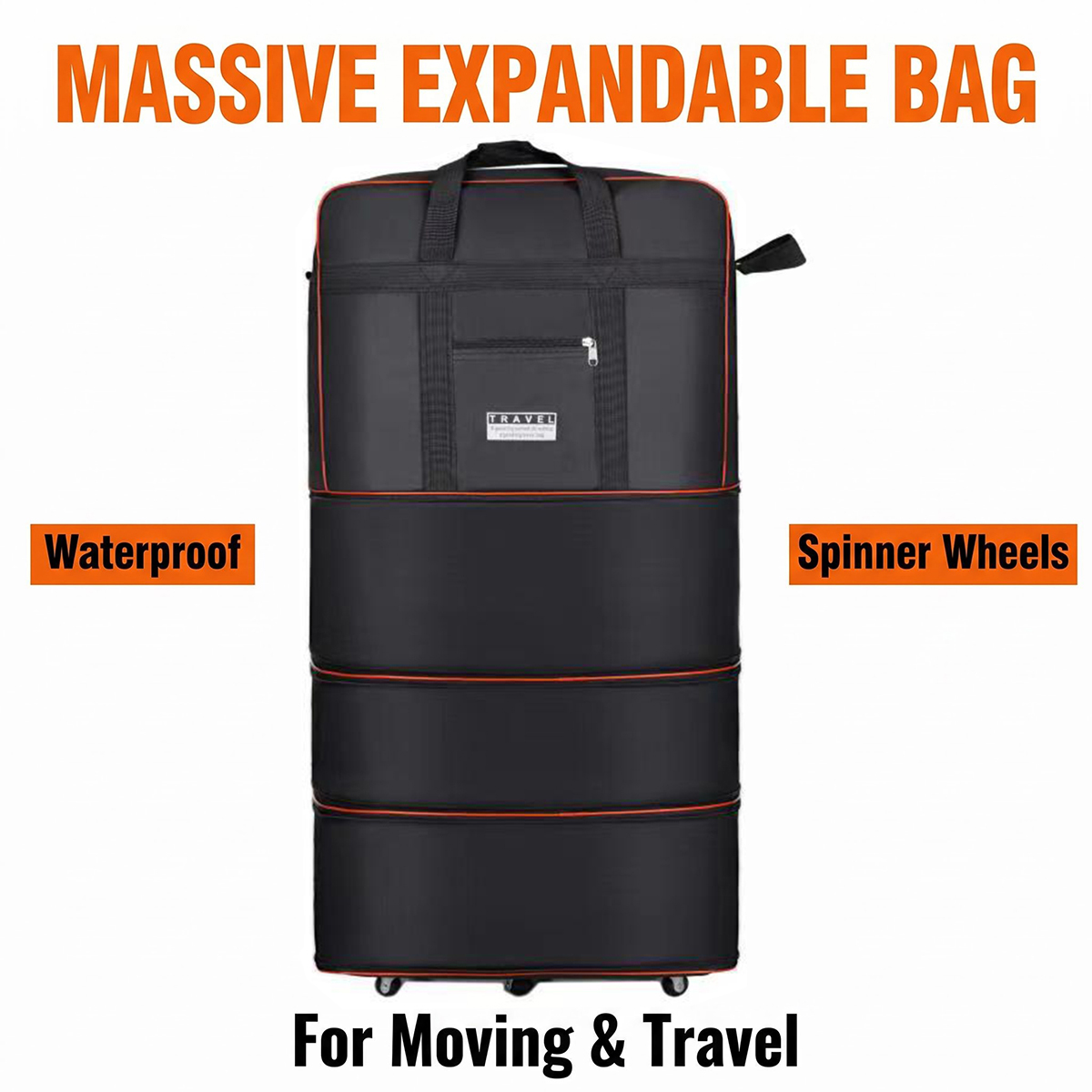 Foldable Rolling Luggage Bag - Bolsa de Viaje con Ruedas, Expandible,