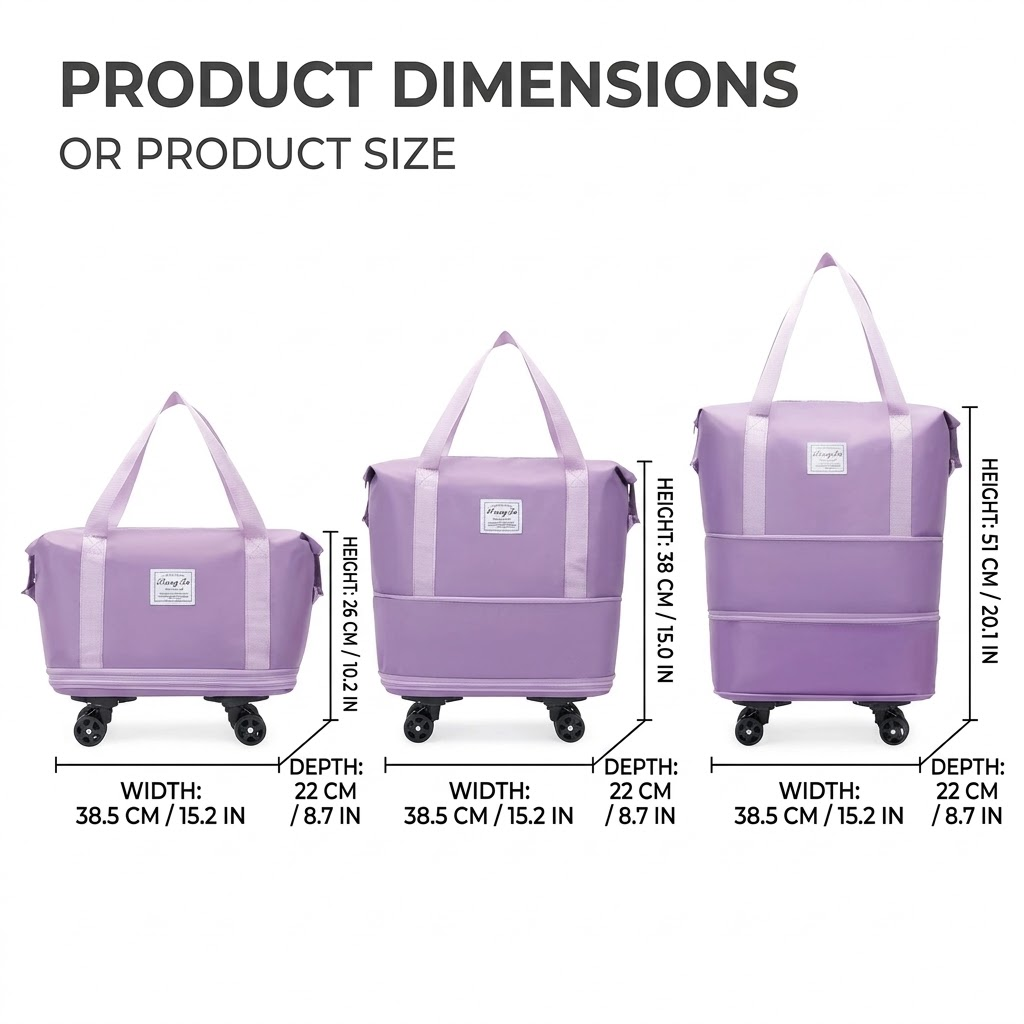 Bolsa de viaje con ruedas, rue - Foldable Rolling Luggage Bag reseña y precio