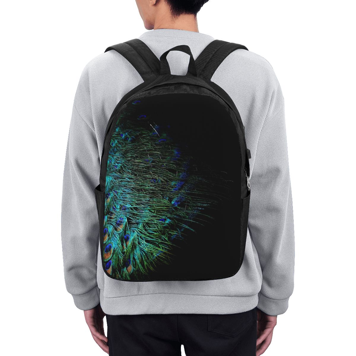 Mochila con plumas de pavo rea - Backpacks reseña y precio