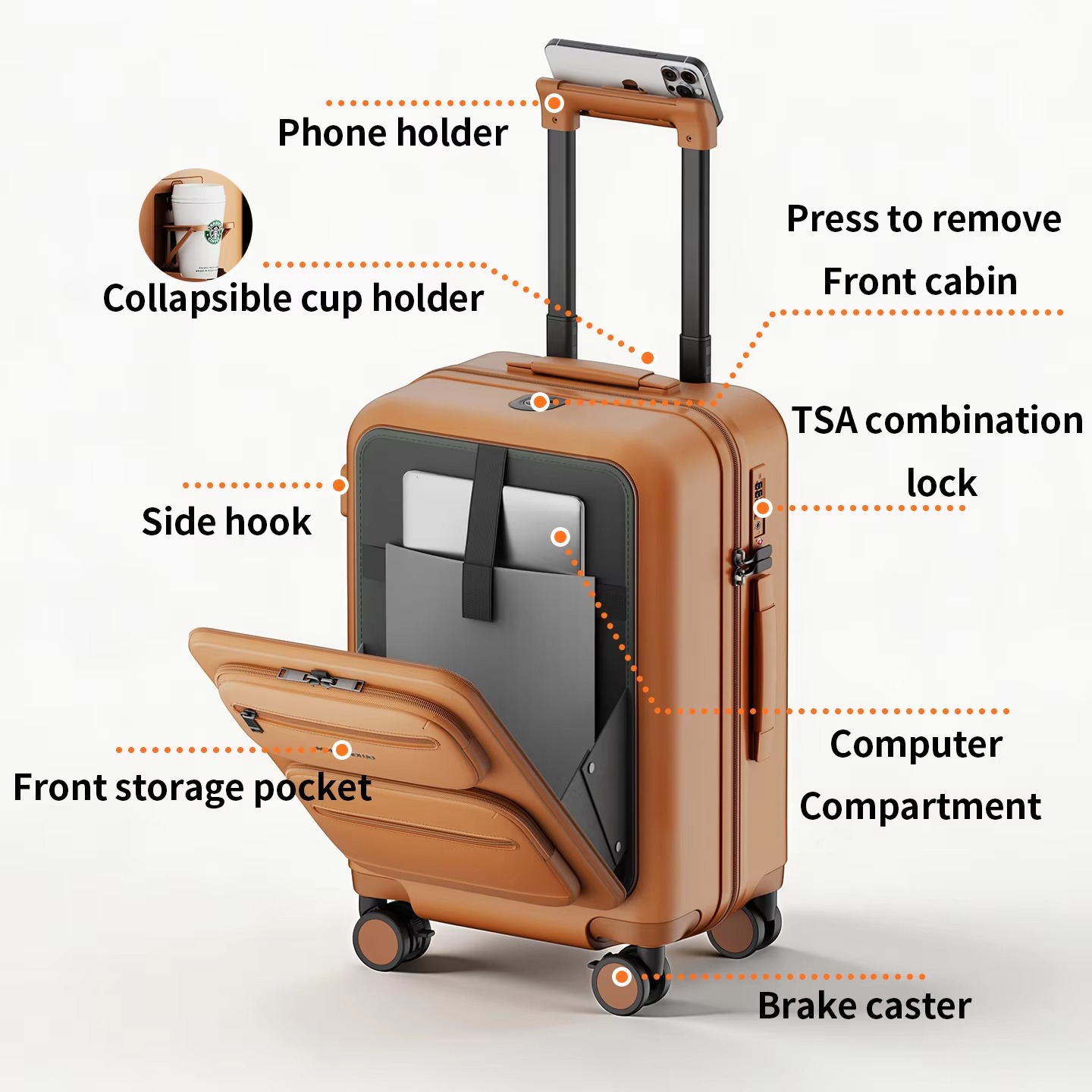 Maleta con ruedas y bolsillo e - Spinner Wheel Rolling Suitcase 20 Inch reseña y precio